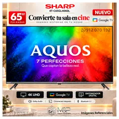 SHARP - Televisor 65” AQUOS 4K UHD Google TV 4T-C65GL4060L