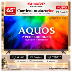 SHARP - Televisor 65” AQUOS 4K UHD Google TV 4T-C65GL4060L