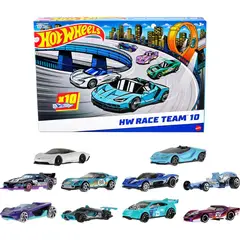HOT WHEELS - PACK 10 AUTOS DE CARRERAS ESTILOS VARIADOS