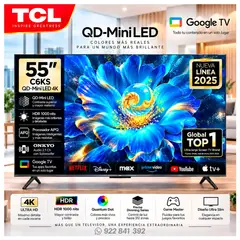 TCL - TELEVISOR 55' QD MINILED 4K 55C6KS GOOGLE TV