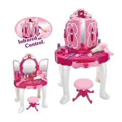 OEM - Tocador Infantil con Espejo Mágico Musical con Accesorios de Belleza