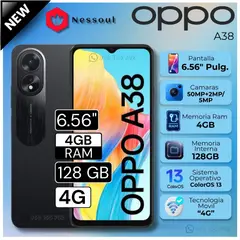 OPPO - Celular co A38 4G 6.56" Pulg. 4GB RAM 128GB ColorOS 13.1 - Negro