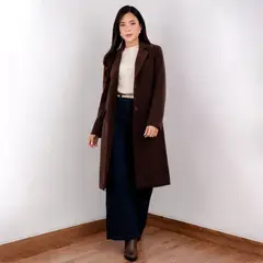 HIDDEN - ABRIGO MARRÓN MUJER