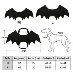 GENERICO - Alas de Murciélago para Perro – Talla M