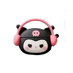 GENERICO - Funda protectora de silicón con diseño del personaje Kuromi de Sanrio para airpods 4