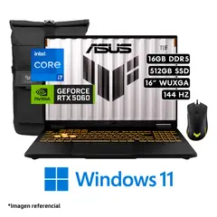 ASUS - LAPTOP TUF GAMING F16 FX608JMI INTEL CORE I7 14650HX RAM 16GB DISCO 512GB SSD RTX5060 8GB WIN11