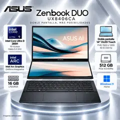 ASUS - Laptop Zenbook DUO UX8406CA 14" Core Ultra 9 285H 16GB RAM 512GB SSD OLED Touch