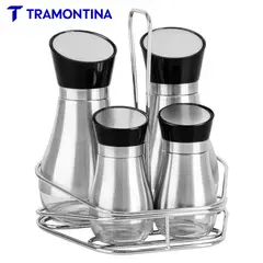 TRAMONTINA - Juego de Salseros Dispensadores Aceite, Vinagre, Sal, Pimienta