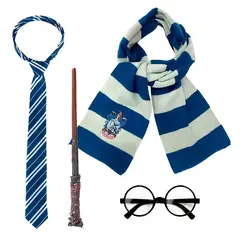 GENERICO - Accesorios disfraz HARRY POTTER Alumno de Mago (4 productos) HALLOWEEN