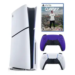 PLAYSTATION - Consola 5 Slim Lectora de Discos + Mando Morado + FC 27