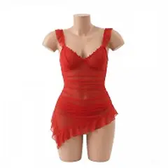 GENERICO - LENCERIA LOLITA BABYDOLL ROJO PRIMAVERA ROMA