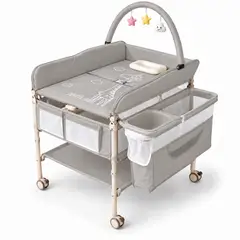 GENERICO - Mesa Cambiadora para Bebé con Organizador Lateral y Arco de Juguetes DNT