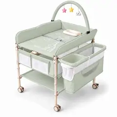 GENERICO - Mesa Cambiadora para Bebé con Organizador Lateral y Arco de Juguetes DNT