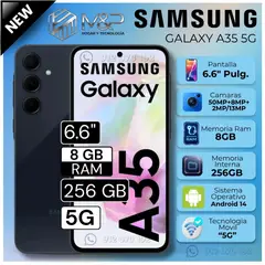 SAMSUNG - Celular Galaxy A35 5G 6.6" Pulg. 8GB RAM 256GB Android 14 - Negro