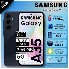 SAMSUNG - Celular Galaxy A35 5G 6.6" Pulg. 8GB RAM 256GB Android 14 - Negro