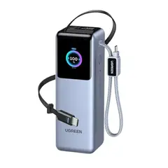 UGREEN - Power Bank PB728 Nexode Pro 25000mAh 200W Cable Retráctil Gris