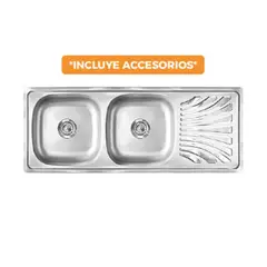 GENERICO - LAVADERO DE COCINA DOBLE POZA CON ESCURRIDERO LC12050