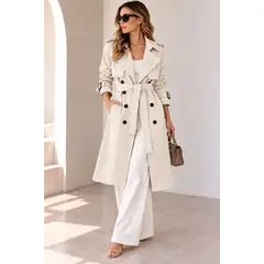 Ama Outfitters - Gabardina Clásica con Cinturón