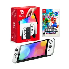 Nintendo - Consola Switch Oled Blanca + Mario Wonder