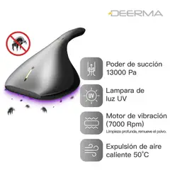 Deerma - Aspiradora Anti-Ácaros EX919 - 13000Pa Luz UV Filtro Hepa