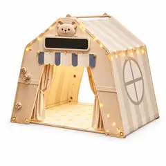 GENERICO - Carpa de Juegos Infantil Tipo Casita con Cortinas y Diseño de Oso