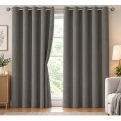 GOLDSUN - CORTINA DE LINO 100% BLACKOUT 2 PAÑOS 140*220CM