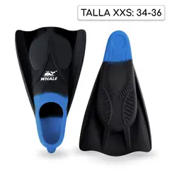 GENERICO - Aletas Cortas Whale de Silicona Azul Talla 34-36
