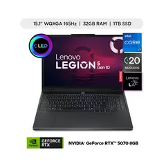 LENOVO - Laptop Legion 5 15IRX10, Core i7 14700HX, RTX 5070 8GB,32GB RAM DDR5, 1TB SSD M2, Windows 11