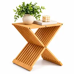 INSPIRA MARKET - Mesa de Centro Plegable Tipo X 44 x 40 cm para Sala, Terraza, Dormitorio y Jardín