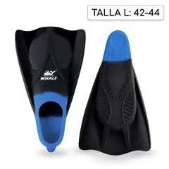 GENERICO - Aletas Cortas Whale de Silicona Azul Talla 42-44