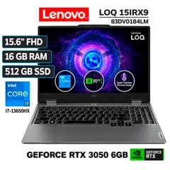 LENOVO - LAPTOP GAMER LOQ CORE I7 13650HX RAM 16GB SSD 512GB VIDEO RTX 3050 6GB 15.6" FULL HD