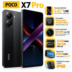 XIAOMI - CELULAR POCO X7 Pro 5G 512gb 12gb Ram Dual Sim - NEGRO (sin registro en lista blanca)