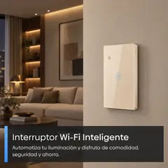 NEXIO - Interruptor Inteligente de Luz Wifi 1 Botón Alexa Simple Dorado