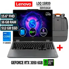 LENOVO - LAPTOP GAMER LOQ CORE I7 13650HX RAM 16GB SSD 512GB VIDEO RTX 3050 6GB 15.6" FULL HD