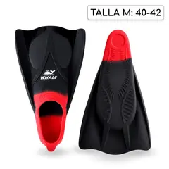 GENERICO - Aletas Cortas Whale de Silicona Rojo Talla 40-42