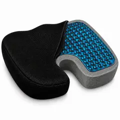PERUMASSAGE - Cojín de Asiento con Gel Refrescante - Memory Foam Carbon