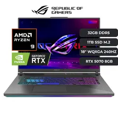 ASUS - Laptop ROG STRIX G18 Ryzen 9 9955HX, RTX 5070 8GB, 32GB RAM, 1TB SSD, 18" WQXGA 240HZ, Win11
