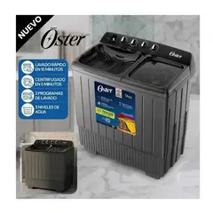 OSTER - Lavadora Semiautomática 18 kg Doble Tina OS-PSAWMX18B – Negra
