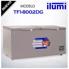 Ilumi - Congelador TFI-8002DG con Tina de Acero Inoxidable de 800 Litros – Gris