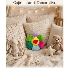 OEM - Cojín de Peluche Forma de Flor Feliz Antialérgico Stock10 U