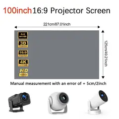 GENERICO - Pantalla para Proyector HD Gris Tela Reflectiva Antirreflejo Plegable y Portátil
