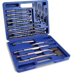 GENERICO - Set Brocas y Cinceles SDSPlus 17Pzs WORKPRO Carburo