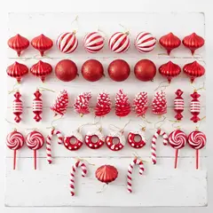 GENERICO - Decoración de árbol de navidad set de 39 und combinado bolas navideñas