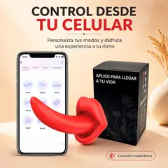 GENERICO - Vibrador Estimulador de Lengua con App y Control Remoto Inalámbrico Recargable Silicona Rojo