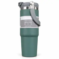 OEM - Termo Vaso Térmico 30 oz / 890 ml de Acero Inoxidable con Asa y Pajita