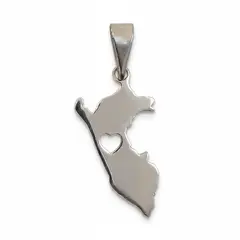 VANDRALA - DIJE DE PLATA MAPA DEL PERU MEDIANO