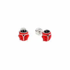 SANTORAL - Aretes Abridores Mariquita Mini - Plata