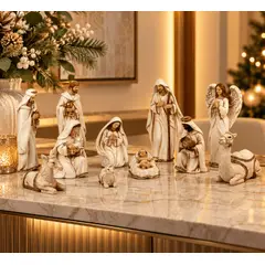 SANTINI - NACIMIENTO NAVIDEÑO SAGRADA FAMILIA 11 PIEZAS