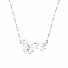 SANTORAL - Collar Mariposa Calada Brillos - Plata