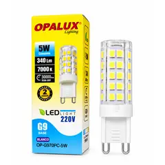 OPALUX - Foco LED G9 5W 220V Luz Blanca 7000K 340 Lúmenes
